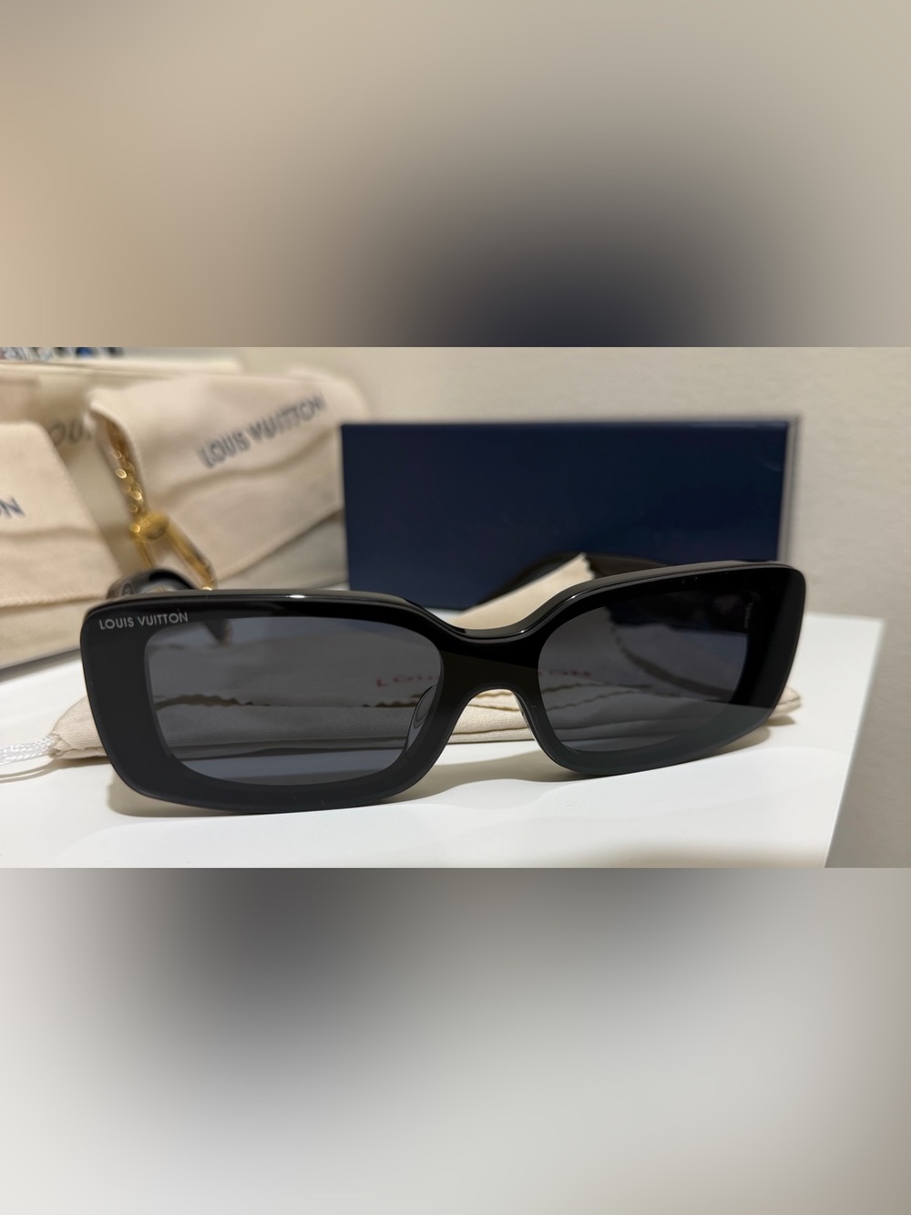 Black Rectangular Women's Sunglasses